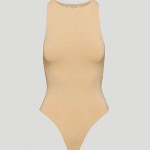Aritzia Babaton Contour Muscle Tank Bodysuit in Beige Tan
